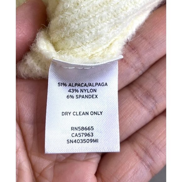 Something Navy Yellow Alpaca blend v neck faux‎ wrap Sweater size S - Picture 5 of 8